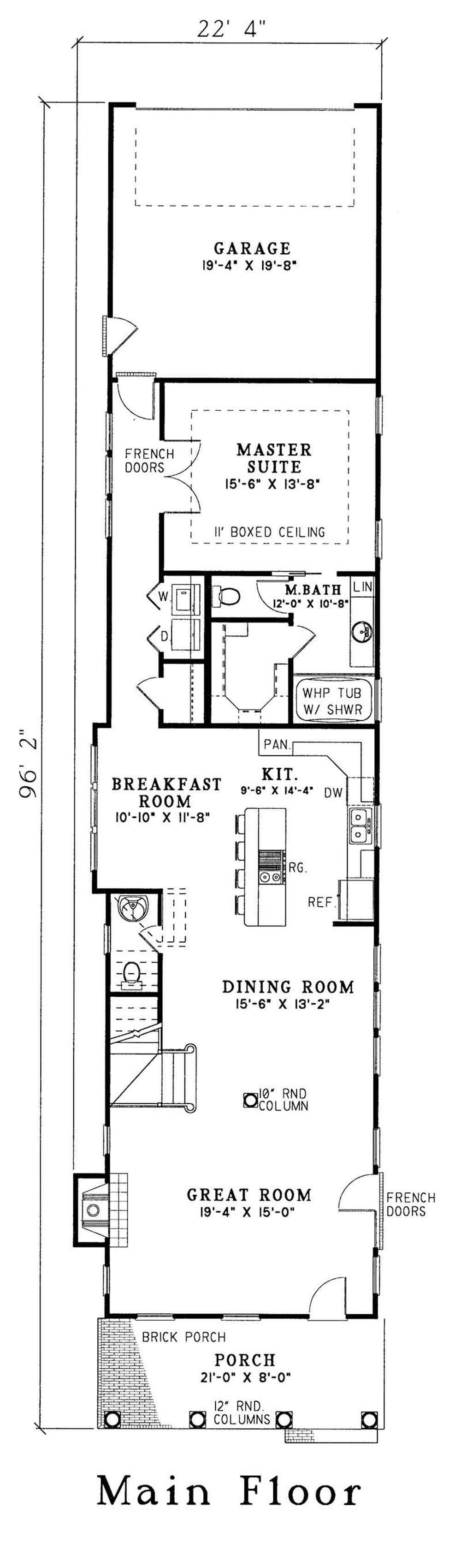 Floor Plan First Story of Georgian Plan #153-1507